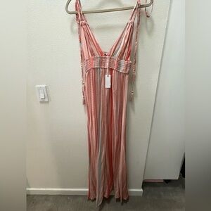 Striped Pink and Blue Maxi Dress